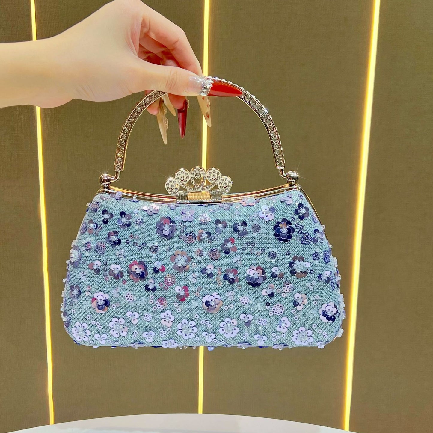 Women's Sequin Fashion Premium Chain Banquet For Dinner Bag