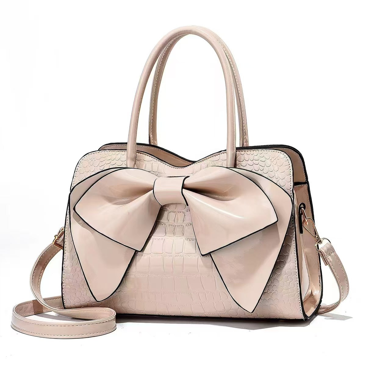 Women's Fashion Candy Color Bow Simple Stone Pattern Bags