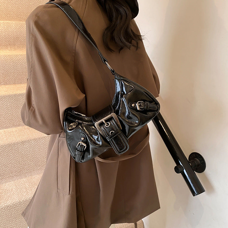 Spring Style Retro Hot Waste Soil Distressed Two-color Women's Shoulder Bag
