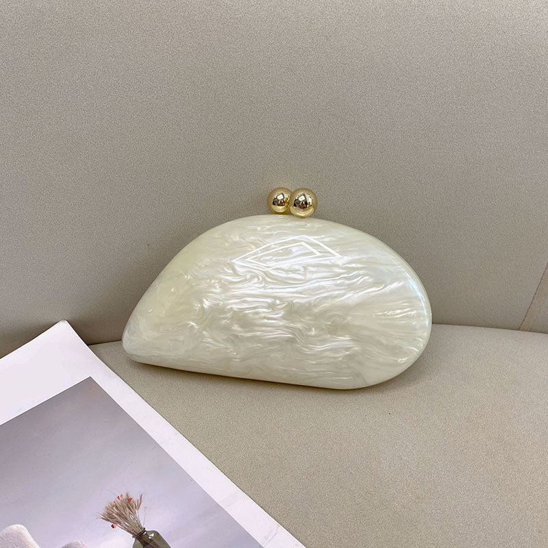French Marble Amber Irregular Acrylic Shell Banquet Box Small Square Bags