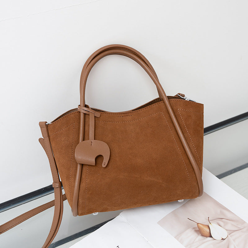 Women's Genuine Leather Frosted Cowhide Vegetable Basket Retro Affordable Women's Messenger Bag