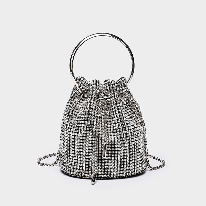 Durable Women's Diamond Tassel Shrink Chain Bags