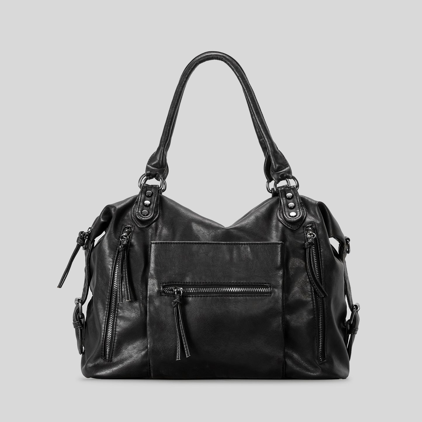 Women's Retro Motorcycle Soft Leather Large Capacity Tote Bag