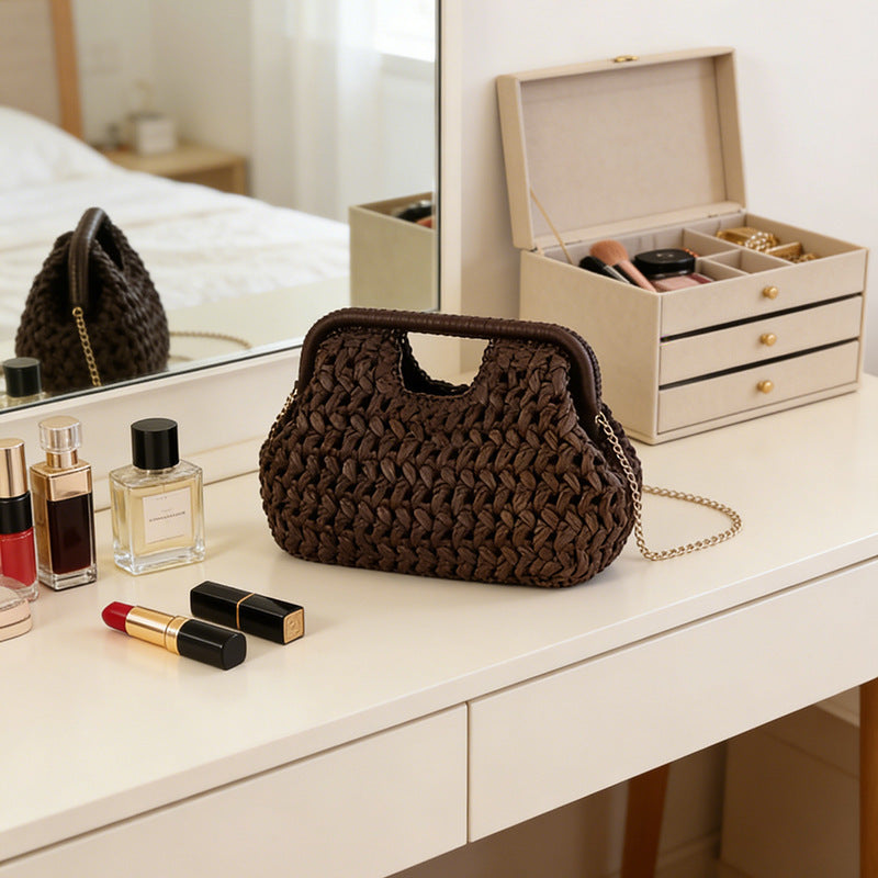 Women's Minority Fashion Knitted Design Portable Fashionable Women's Messenger Bag