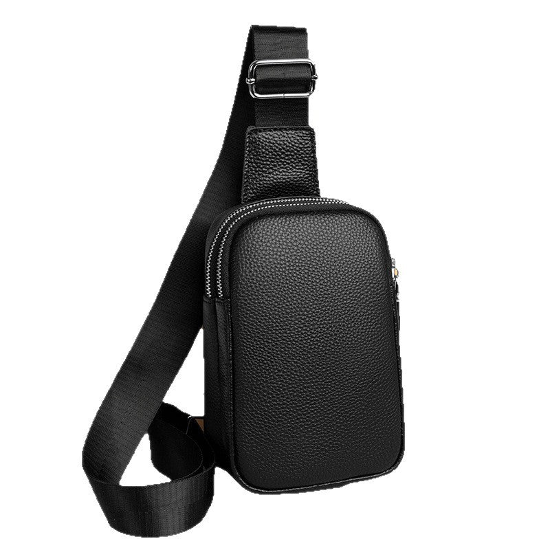 Men's Leather Trendy First Layer Cowhide Men's Chest Bag