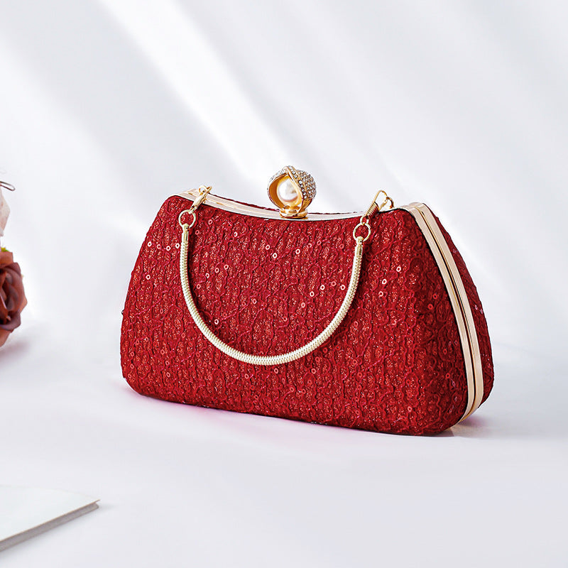 Cheongsam Lace Sequin Fashion Banquet Clutch Evening Bags