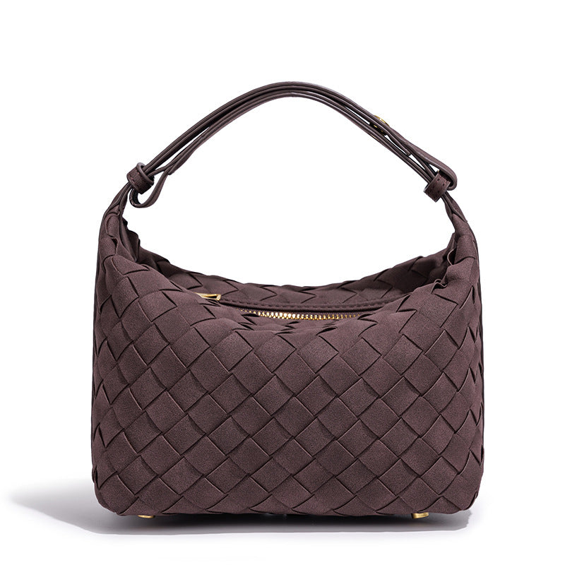 Hand-woven Design High Sense Lunch Box Fashion Frosted One Solid Women's Shoulder Bag