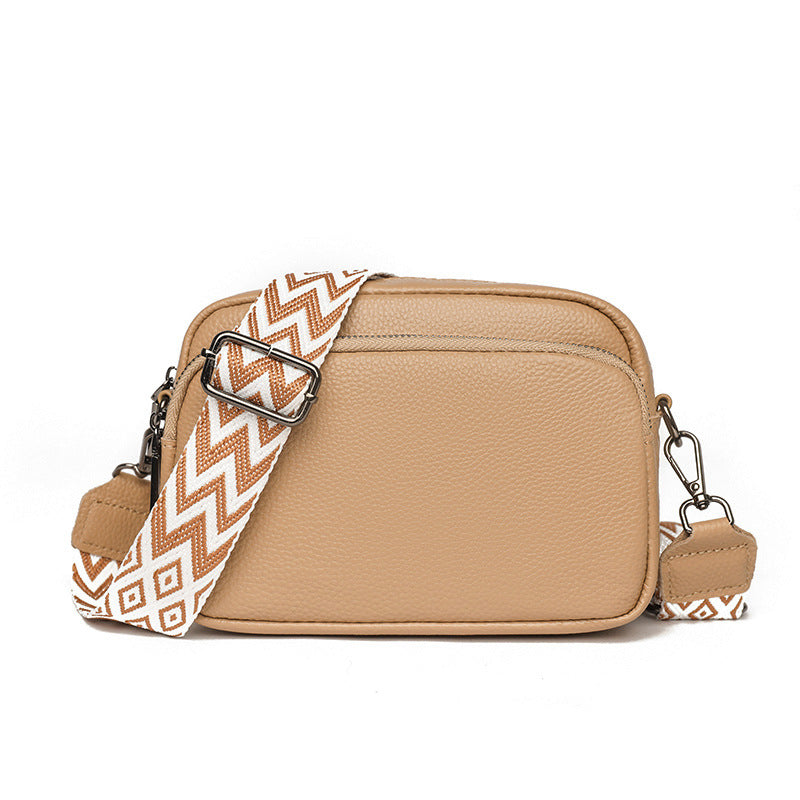 Women's Solid Color Lychee Pattern Simple Shoulder Bags