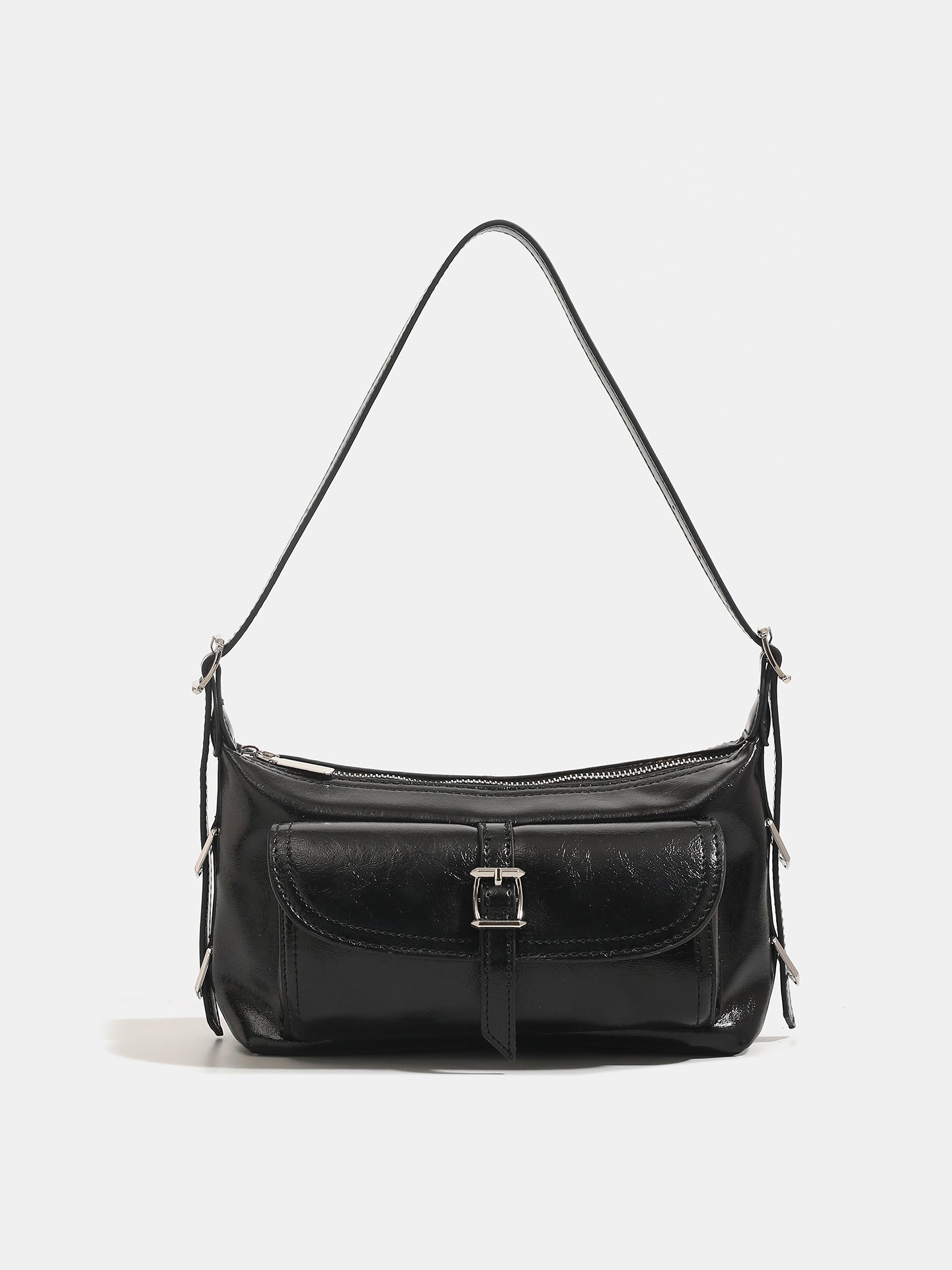Women's Oil Wax Skin Underarm Fashion Motorcycle Women's Shoulder Bag