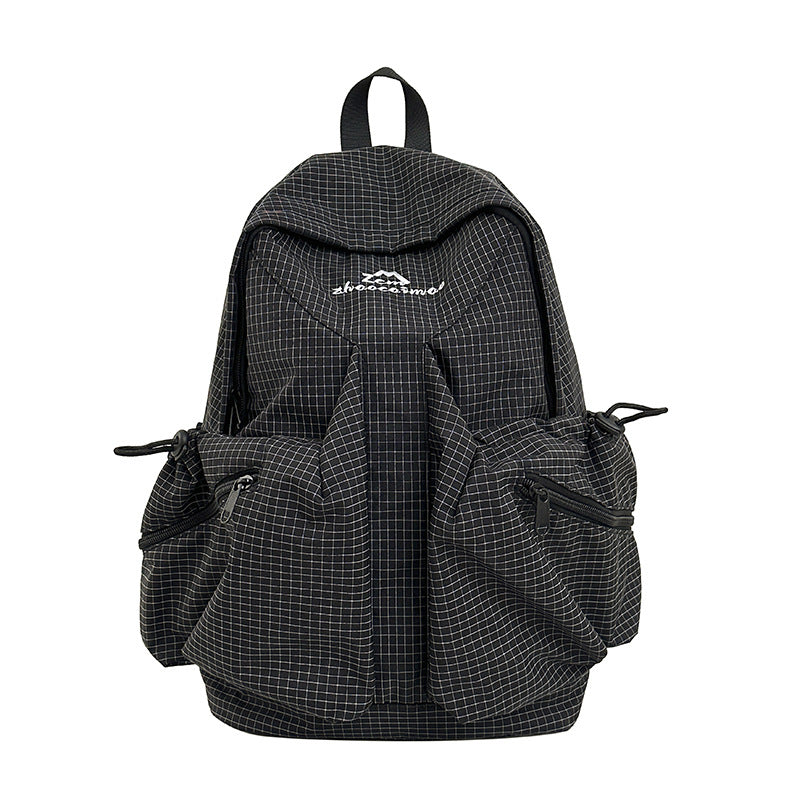 Style Plaid Lightweight Simple Commuter Exercise Leisure Backpack