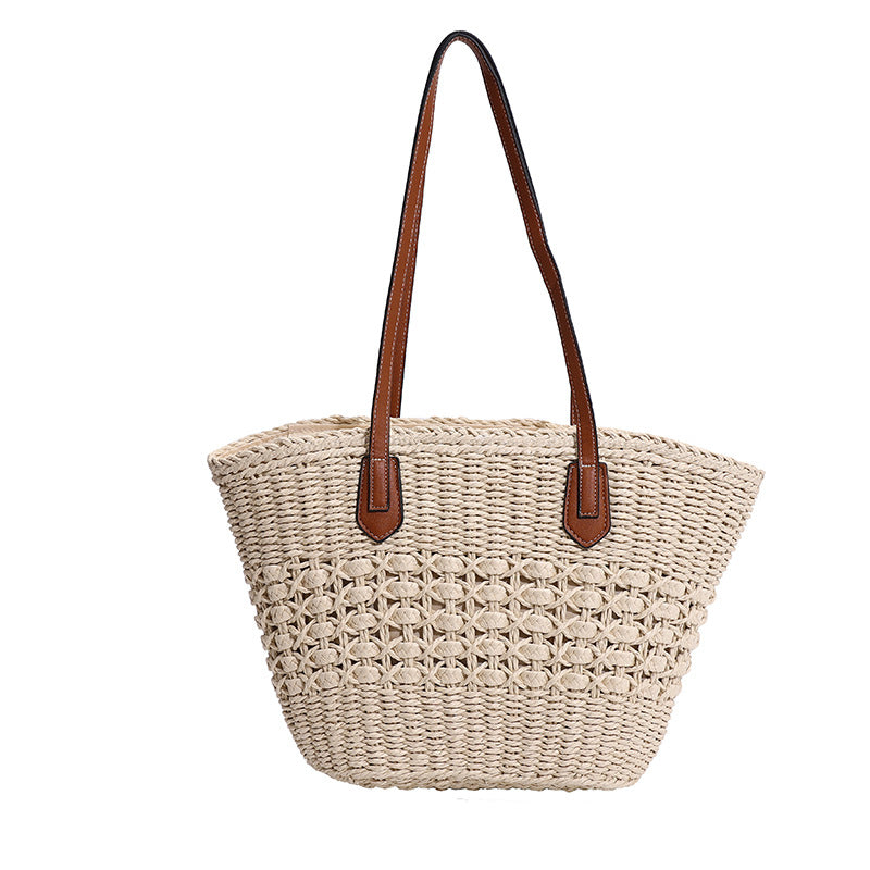 Women's Bohemian Style One Straw Rainbow Stripes Bags