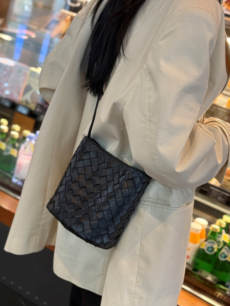 Women's Sheepskin High-grade Summer Woven Genuine Fashion Women's Leather Bag