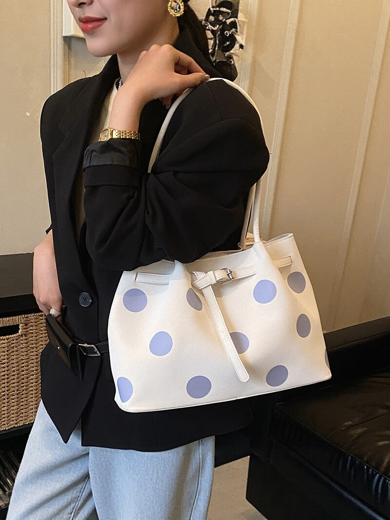 Women's Polka Dot Large Capacity Simple Versatile Commuter Handbags