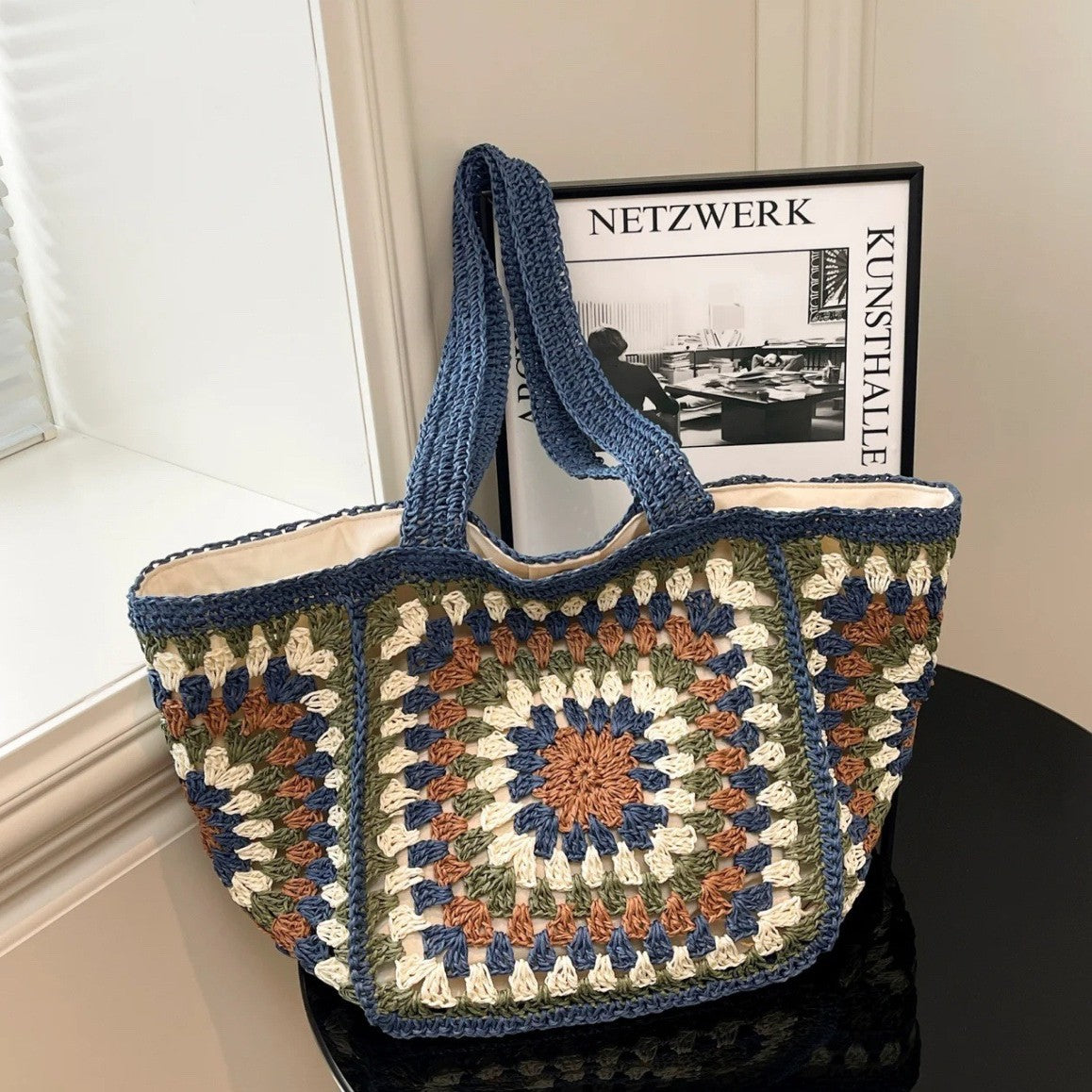 Women's Handmade Weaving Hollow Ethnic Style Large Capacity High Sense Women's Shoulder Bag