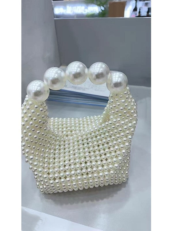 High-grade French Hand-woven Fairy Temperamental Beaded Pearl Women's Messenger Bag