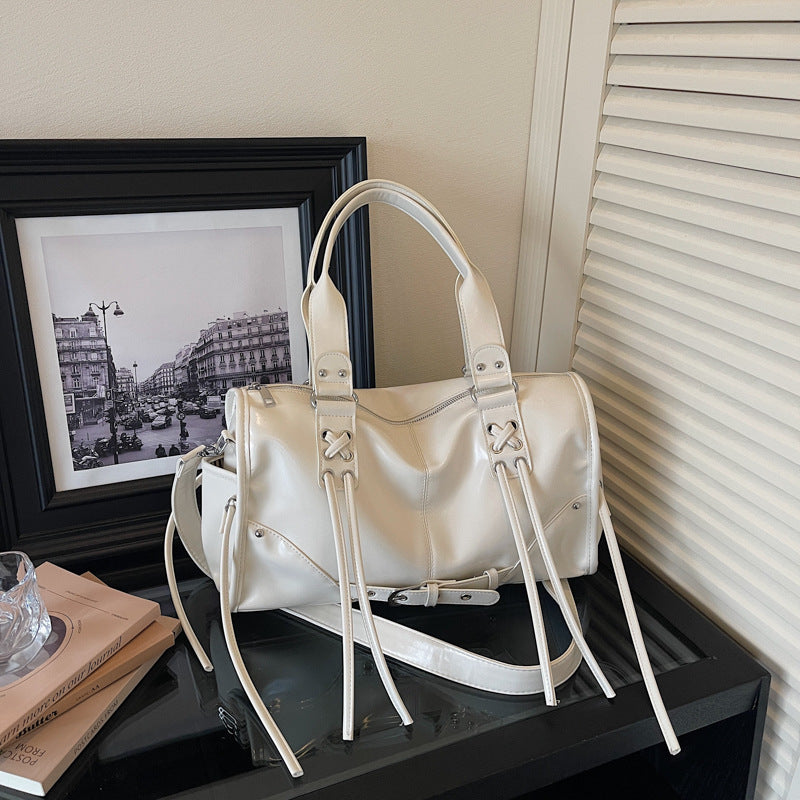 Women's Trendy Large Capacity Tassel Motorcycle Fashion Tote Bag
