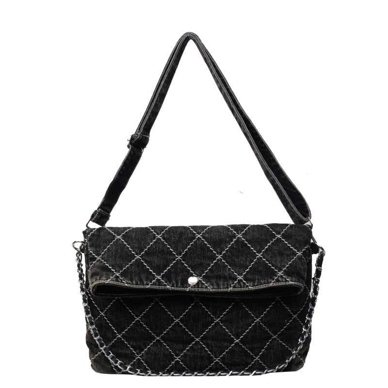 Women's Diamond Pattern Chain Large Capacity Spring Versatile Niche High Sense Women's Shoulder Bag