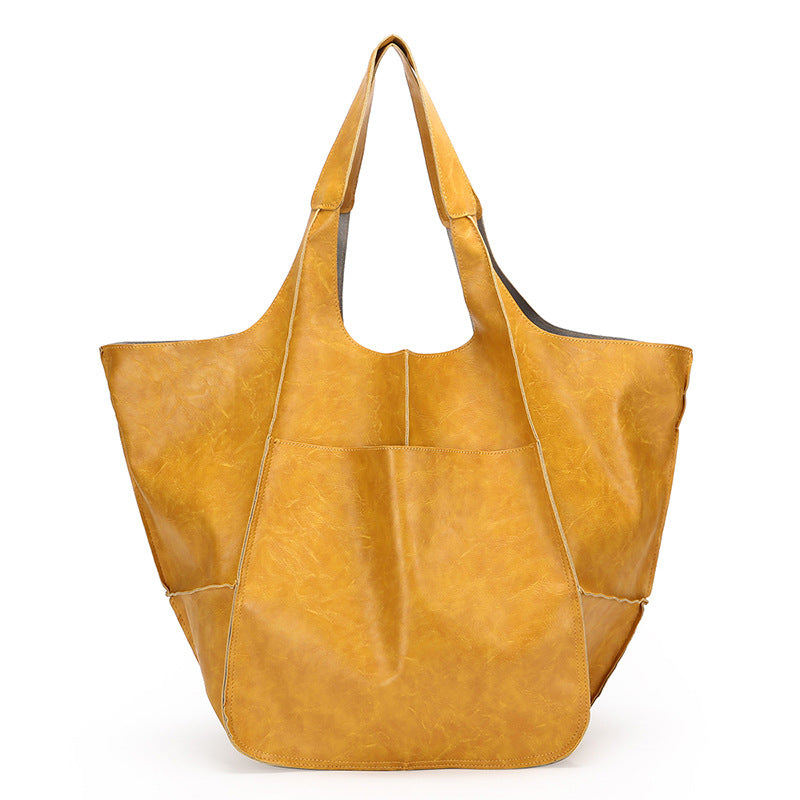Women's Retro Crazy Horse Leather Simple Large Capacity Women's Shoulder Bag