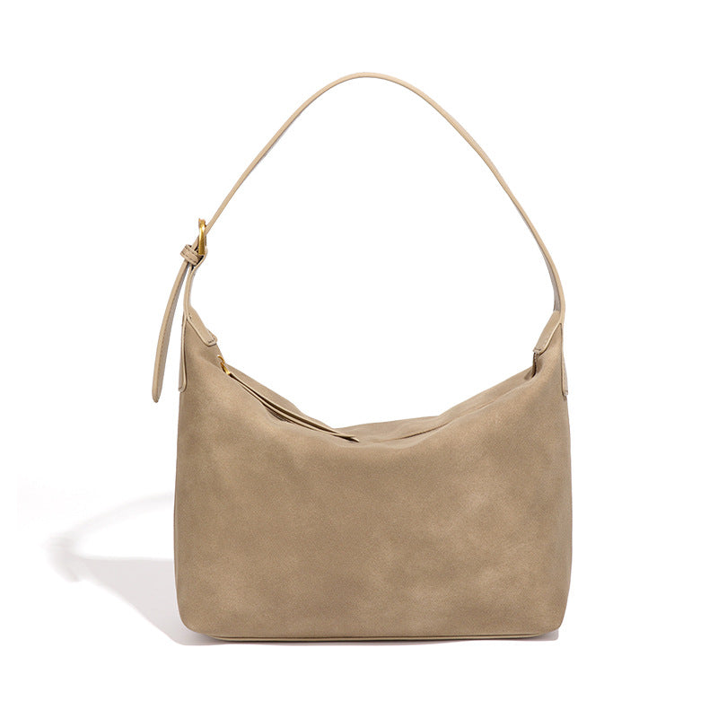 Women's Retro Underarm Lunch Box Frosted Suede Women's Handbag