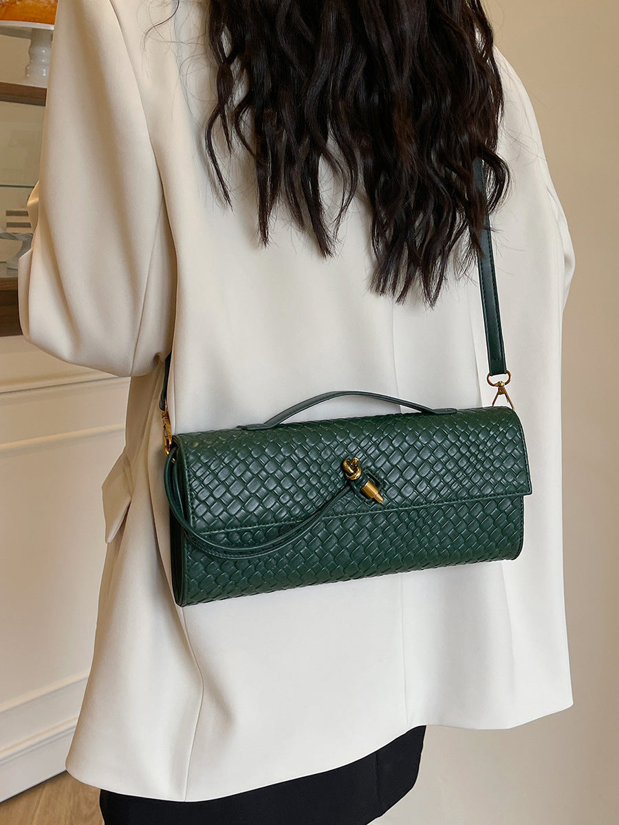 Women's Woven Baguette Retro Textured Portable Simple Light Bags