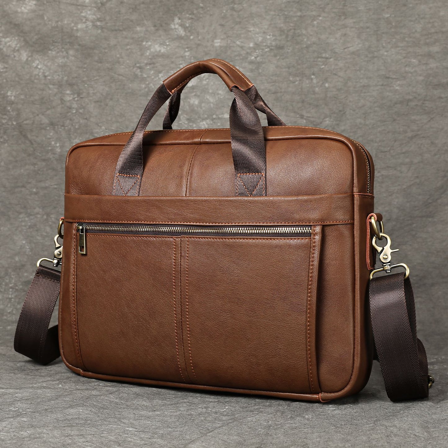 Men's Genuine Leather Business Large Capacity Computer Men's Briefcase