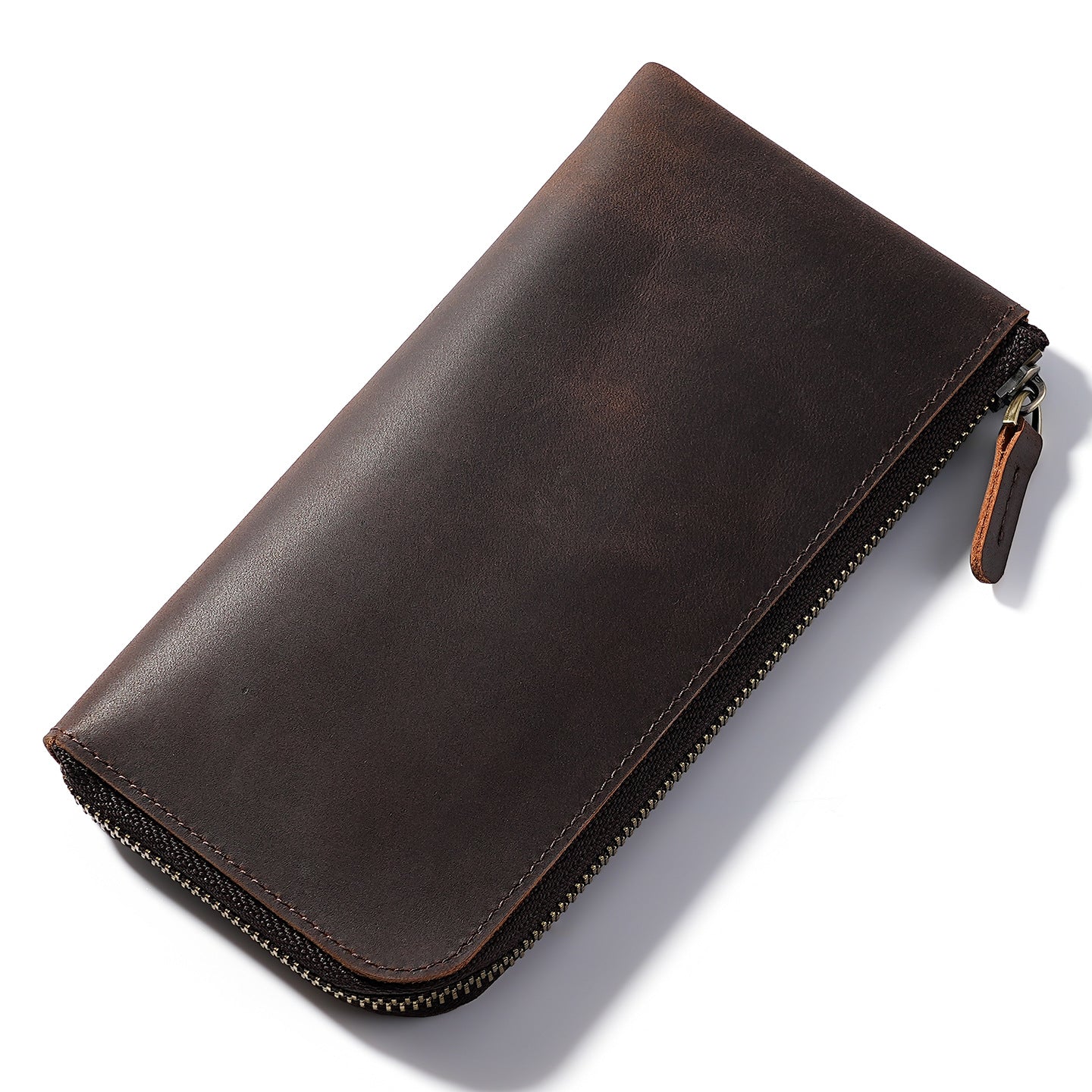 Men's Vintage Crazy Horse Leather Long Slot Men's Clutch
