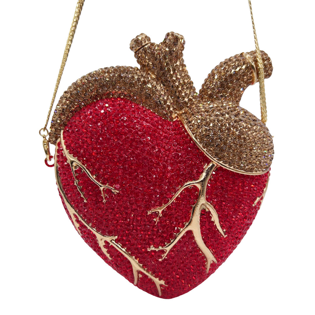 Women's Heart Diamond Party Rhinestone Clutch Dinner Bag