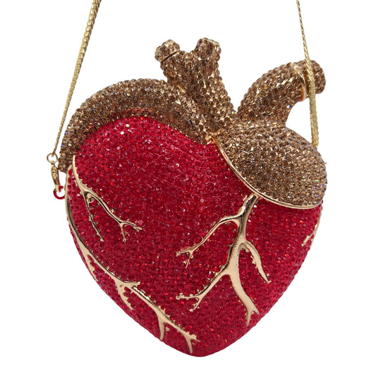 Women's Heart Diamond Party Rhinestone Clutch Dinner Bag