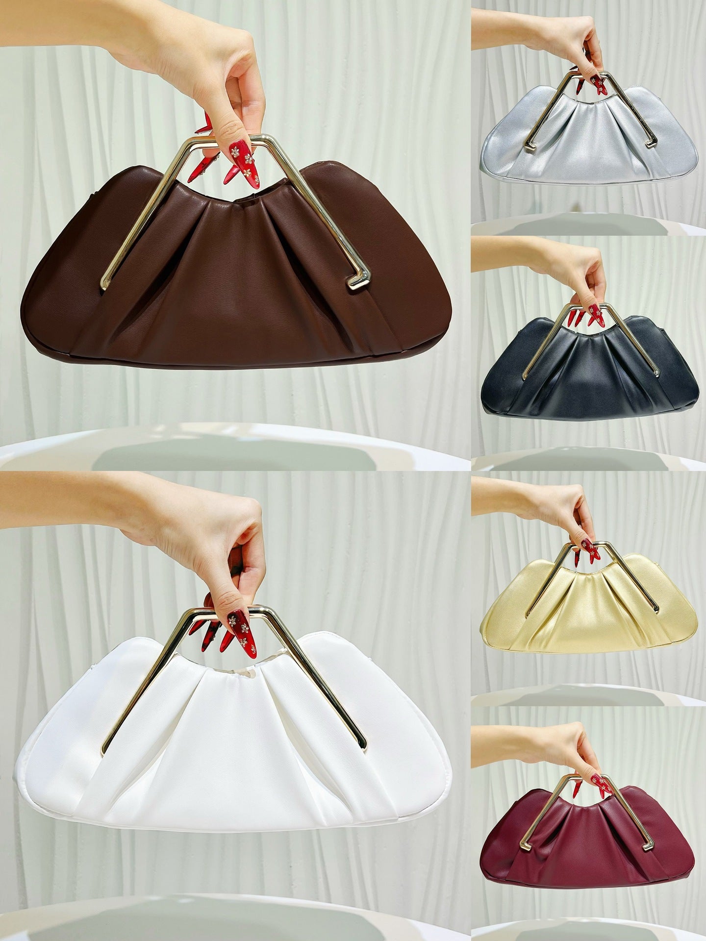Innovative Women's Fashion Pleated Niche Clutch Dinner Bag