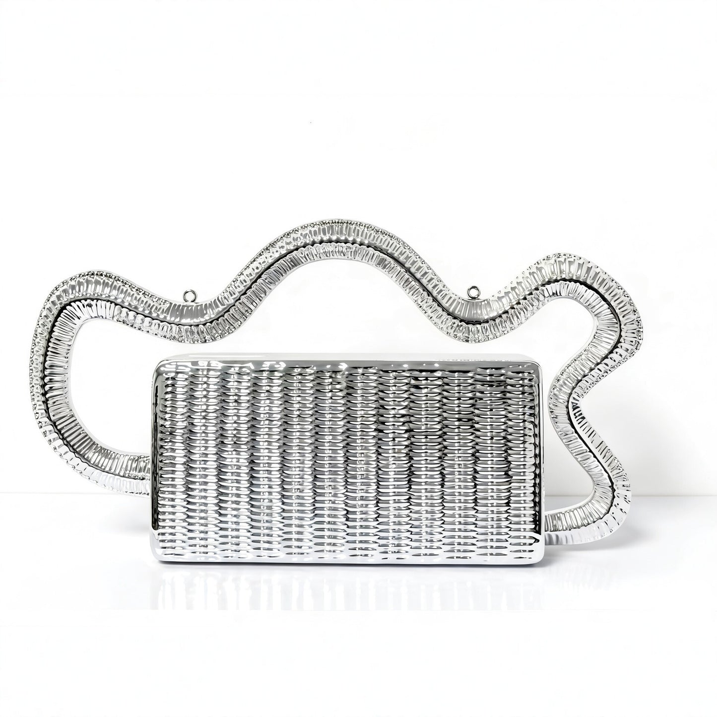 Acrylic Wave Metal Stylish Textured Clutch Dinner Bag