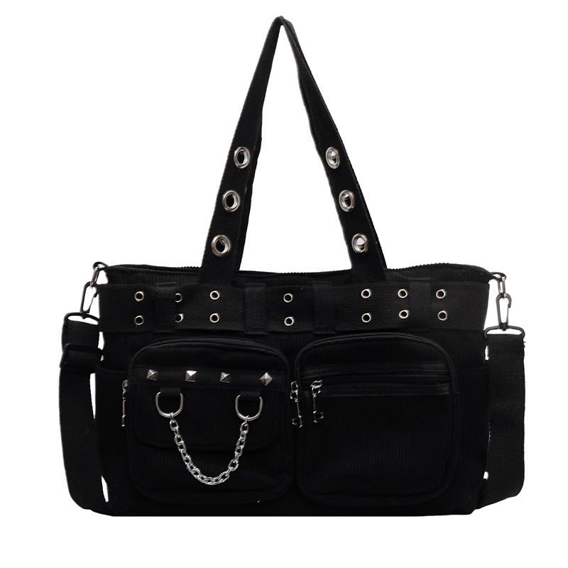 Women's Punk Large Capacity Rivet Commuter Women's Shoulder Bag