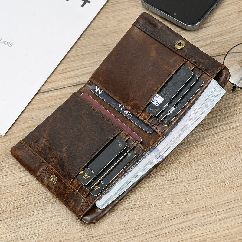 Women's & Men's Genuine Leather Two Fold Multi Slots Men's Wallet