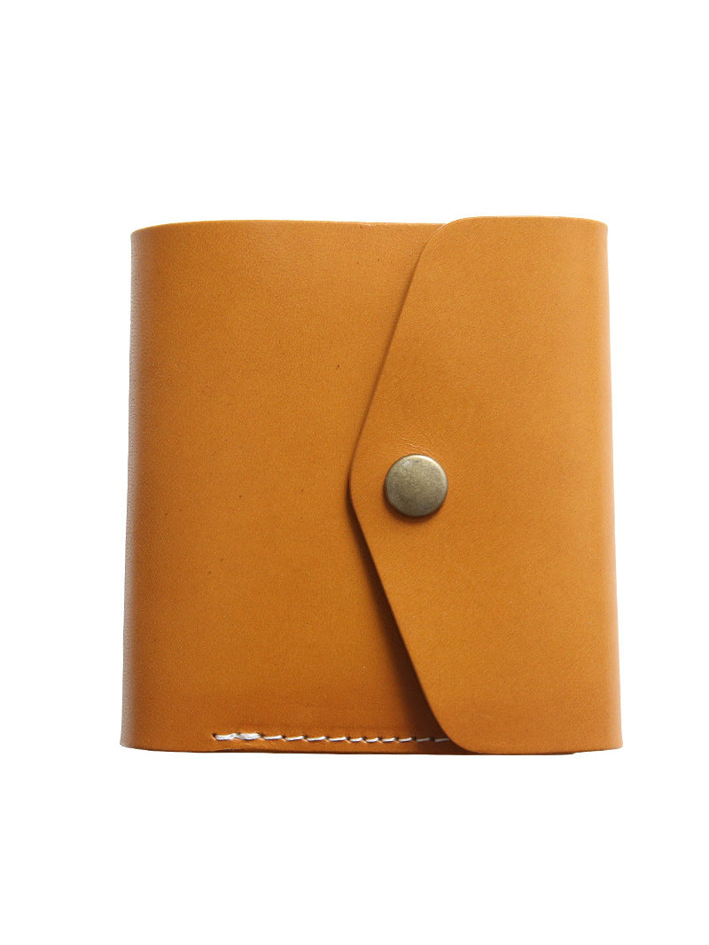 Women's & Men's Vegetable Tanned Leather Cowhide Short Genuine Men's Wallet