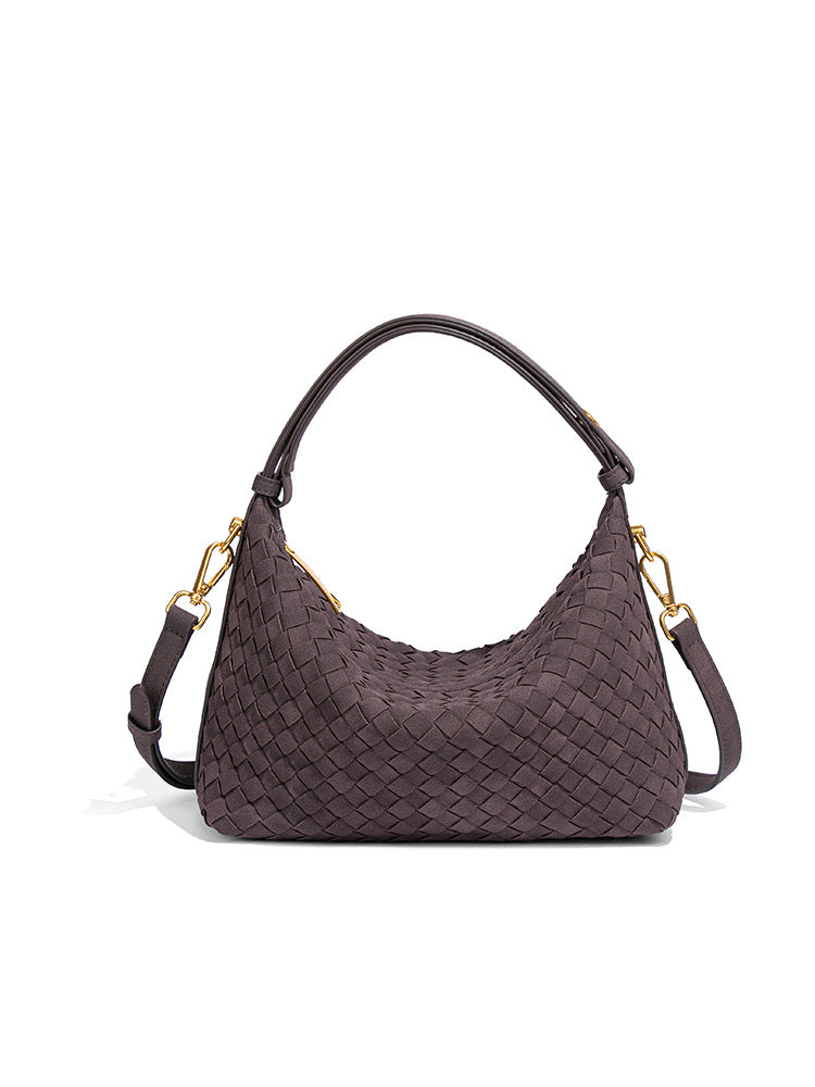 Suede Hand-woven Retro Fashion Underarm Large Women's Messenger Bag