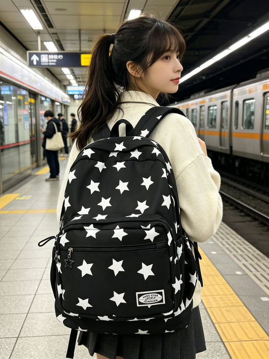 Large Capacity Trendy Cool Junior High Leisure Backpack