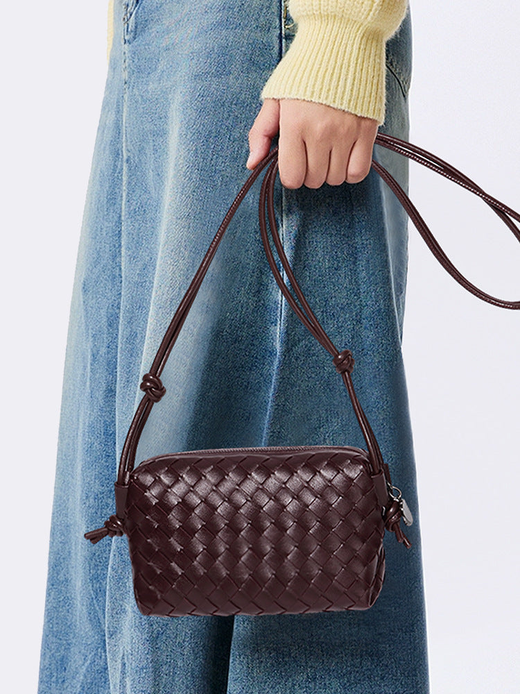 Women's Solid Color Woven One Fashion Fashionable Large Bags