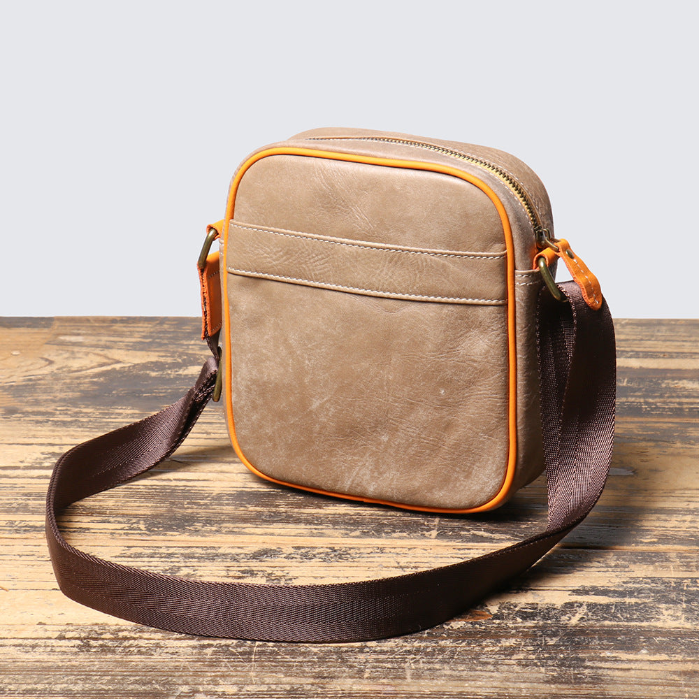 Men's Retro Leather Matte Simple Large Capacity Men's Shoulder Bag