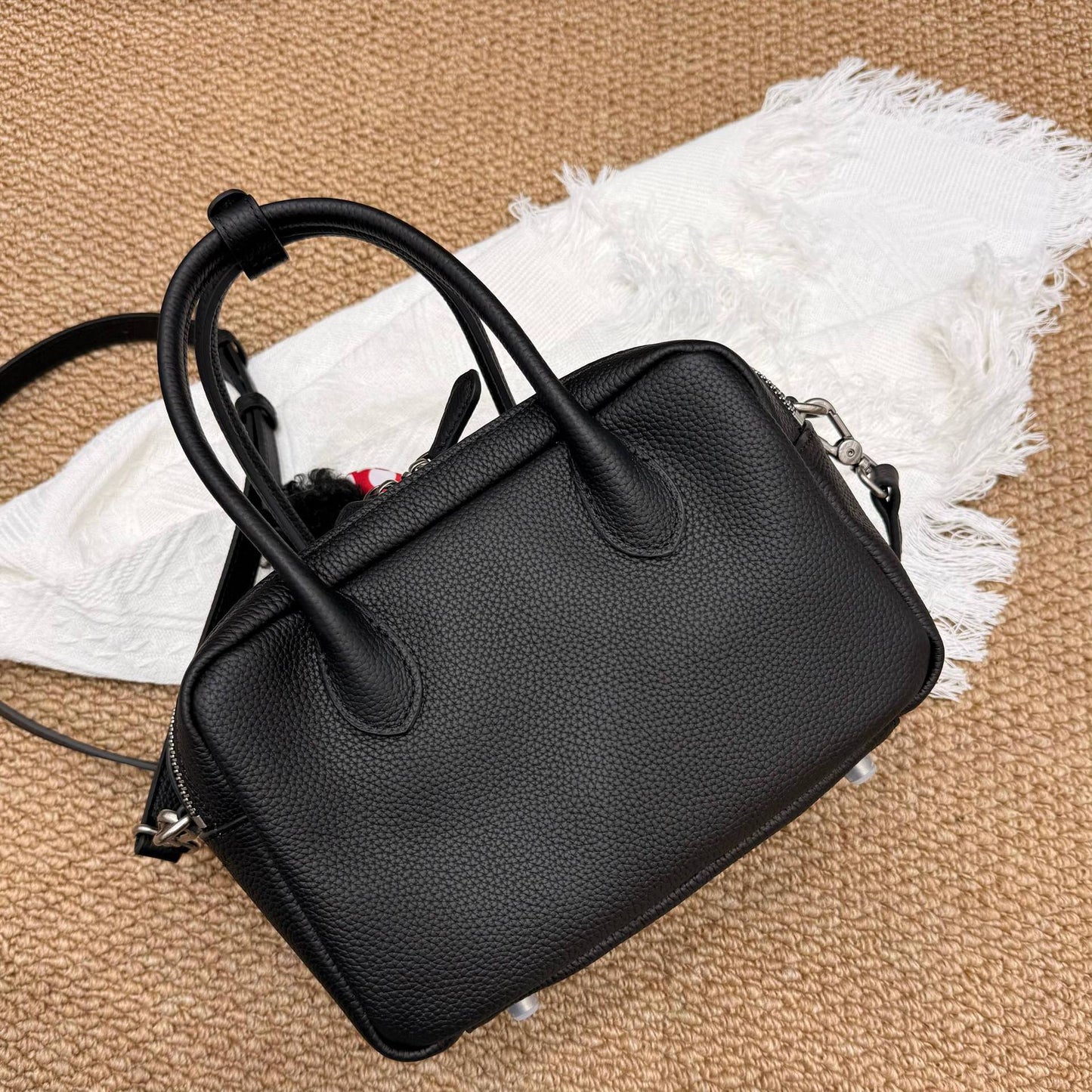 Layer Cowhide Double Compartment Portable Boston Large Capacity Commuter Bags