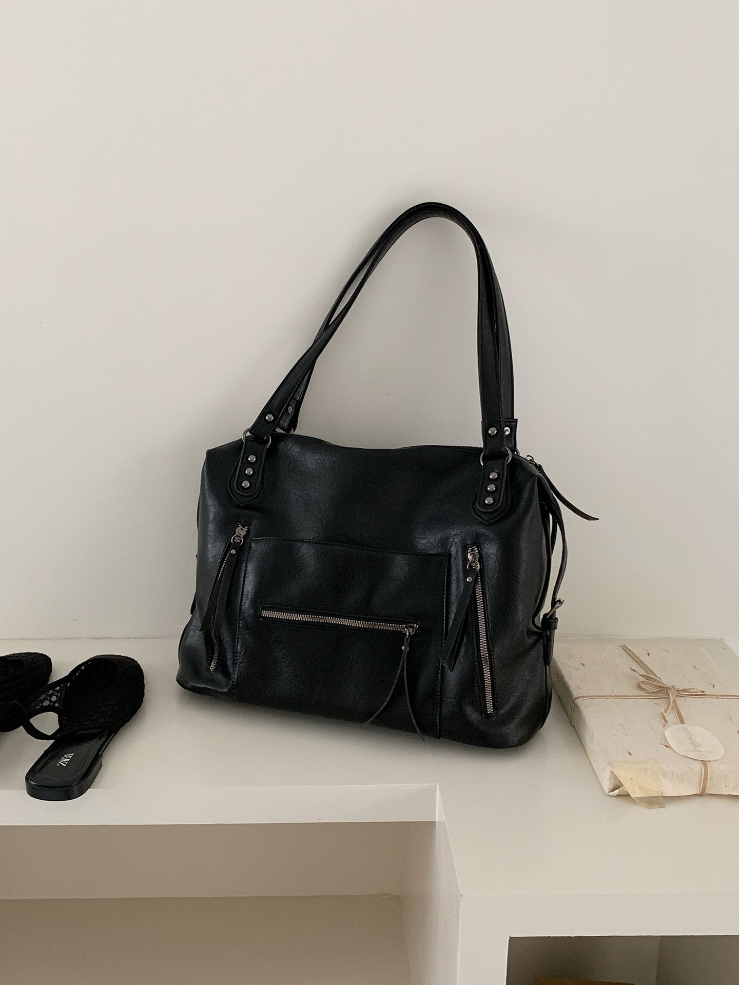 Women's American Retro Large Capacity Totes Design Fashion Motorcycle Commuter Bags