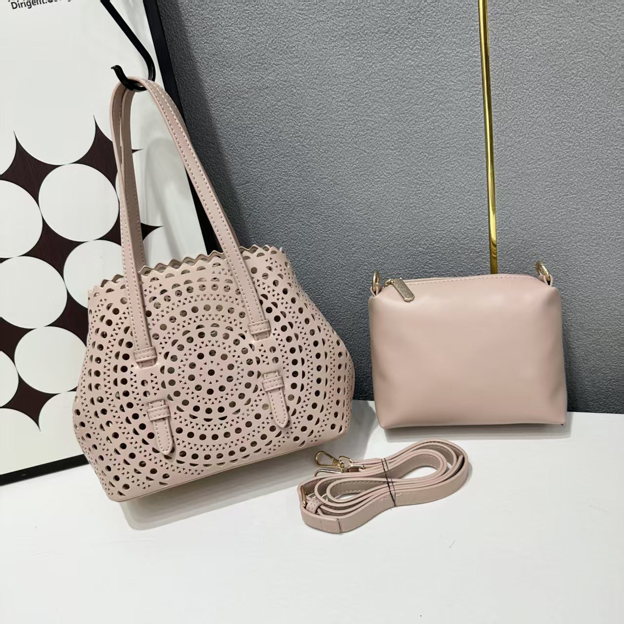 Women's Hand Rub Grain Hollow Summer Design Women's Handbag