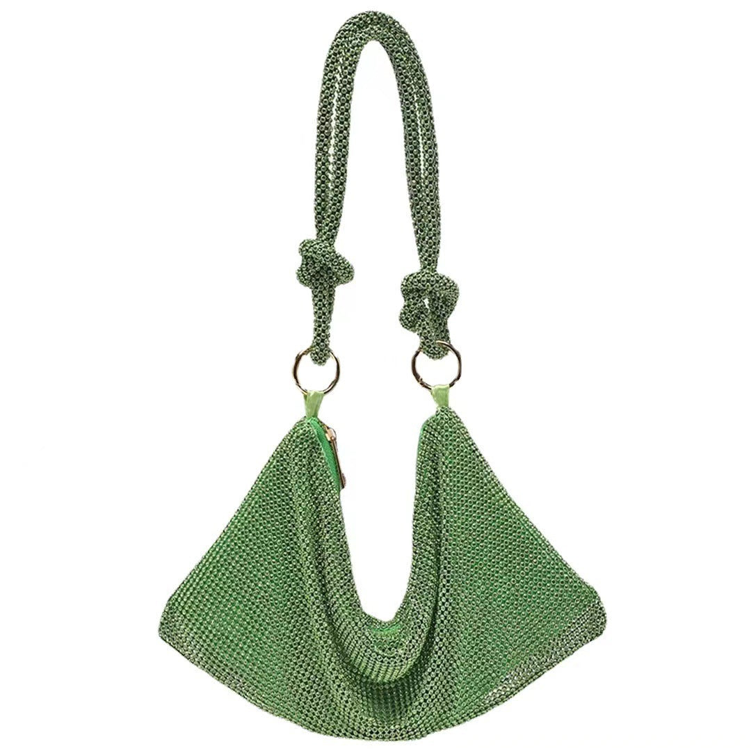 Knotted Rhinestone Handmade Full Diamond Underarm Dinner Bag