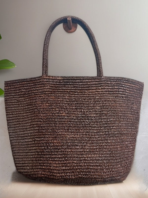 Women's Crocheting Raffia Woven Summer Large Capacity Totes French Shoulder Bags