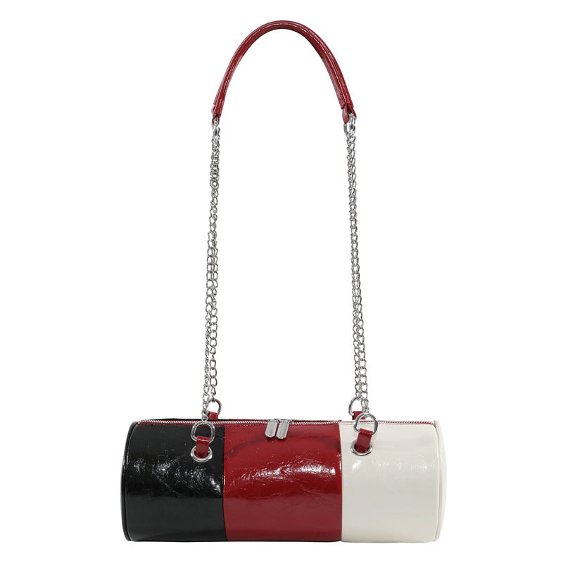 Women's Chain Trendy Three-color Stitching Round Underarm Shoulder Bags