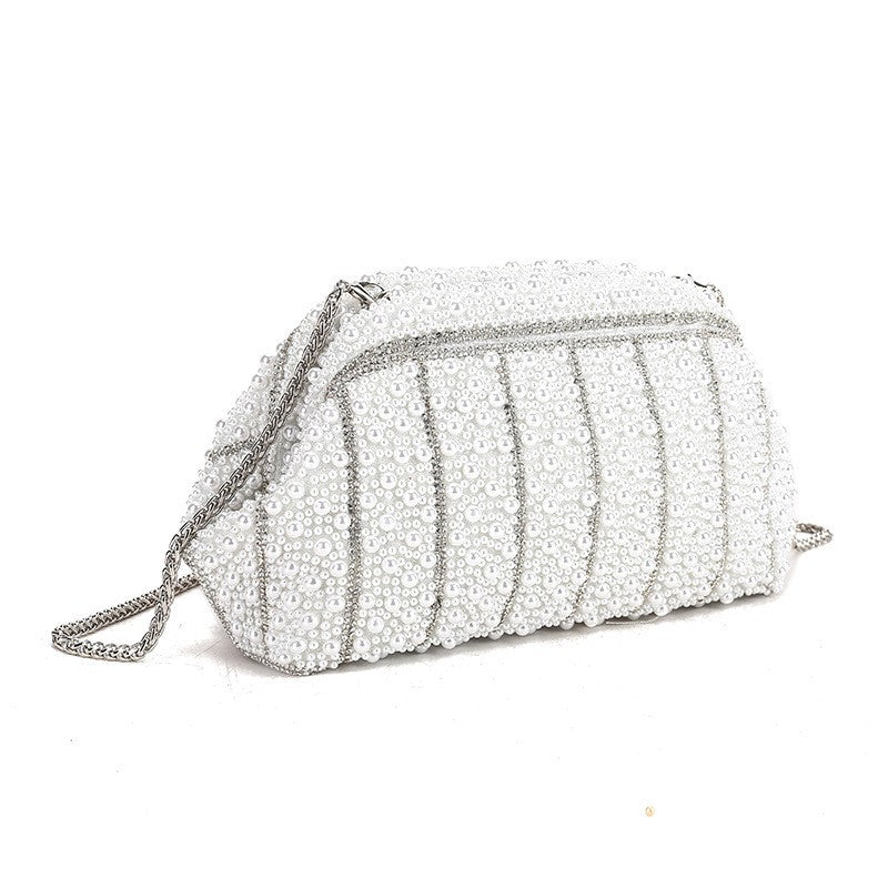 Women's Elegant Diamond Clutch Pearl Rhinestone Party Bags