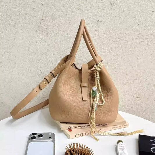 Slope Echo Vegetable Basket Top Layer Cowhide Handbags