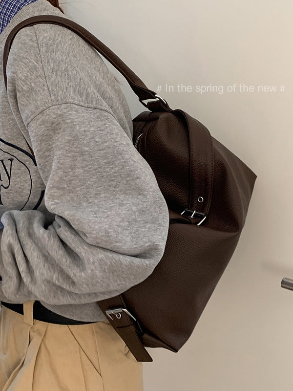 Women's Retro Large Capacity Underarm Simple Commuter Tote Bag