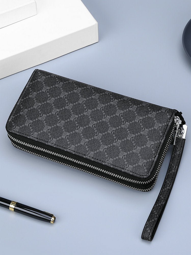 Men's Fashion Double Zip Large Capacity Business Men's Clutch