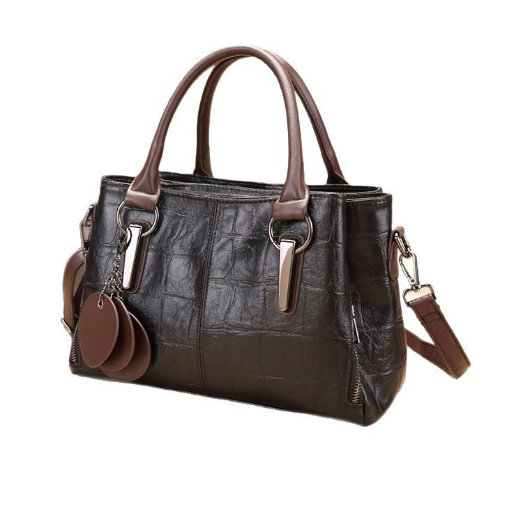 Women's Big Retro Contrast Color Personality Large Capacity Bags
