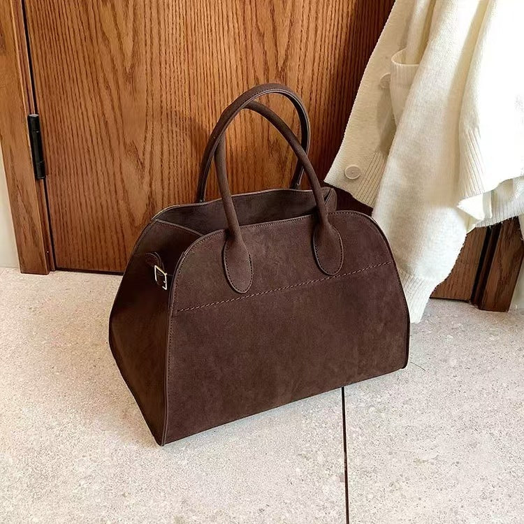 Women's Textured Large Capacity Suede Frosted Portable Tote Bags