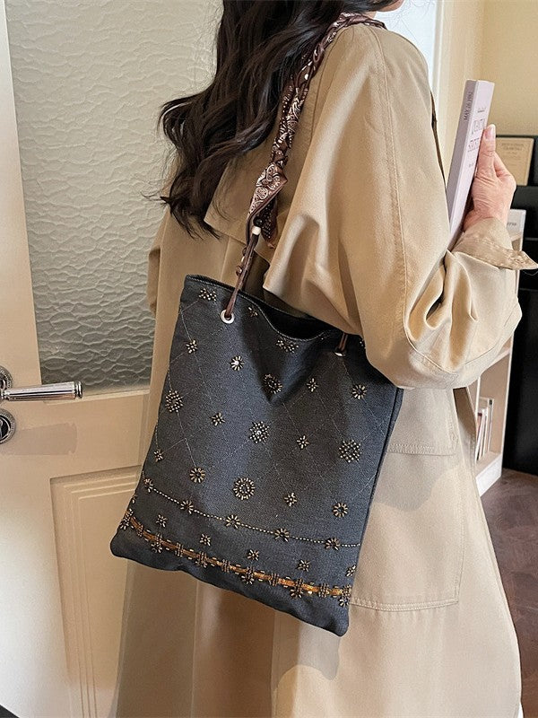 Women's Style Retro Embroidered Large Capacity Ethnic Women's Shoulder Bag